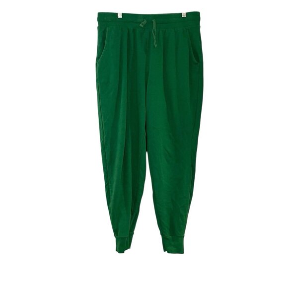 Colsie woman's fleece lined  soft cozy solid green Joggers pockets Size M - Picture 1 of 4
